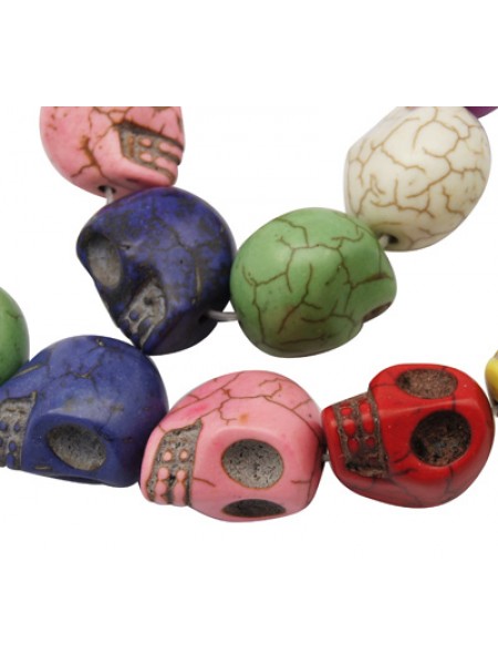 Skull Beads 18mm Multi colour 23pcs/stra