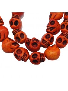 Skull Beads 18mm Orange ~ 23pcs/stra