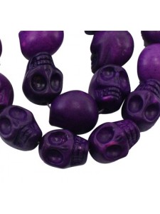 Synthetic Turq. Skull Purple 15x18mm str