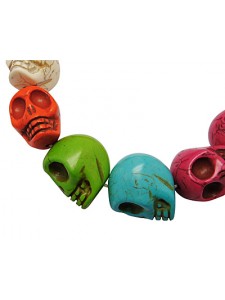 Synthetic Skull 24x29mm Mixed Col -EACH