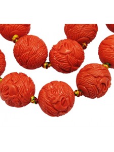 Synthetic Bead 19mm Coral Carved Eagle