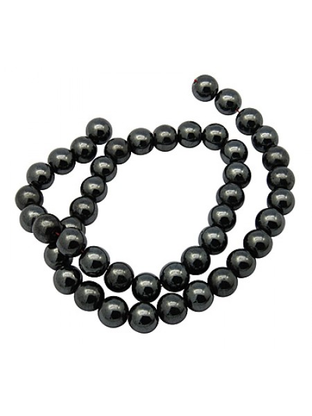 Hematite Round 8mm H:1.5mm ~53 beads