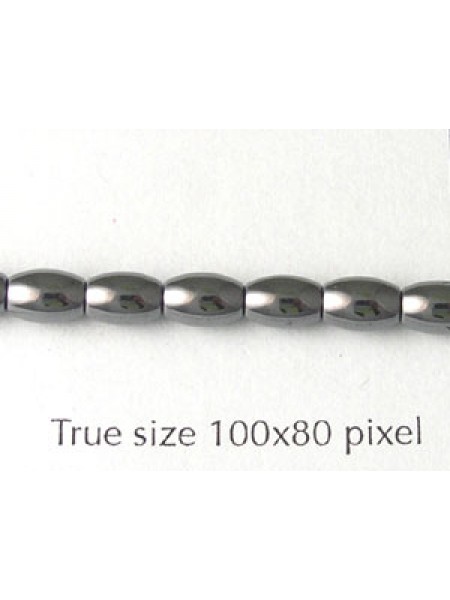 Hematite 4x6mm Oval Bead