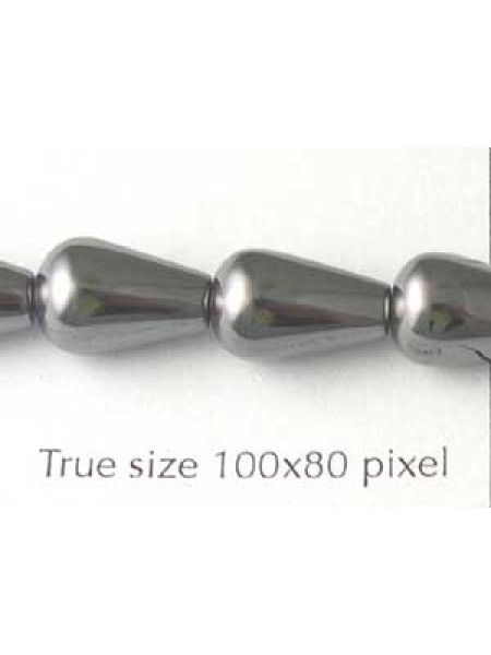 Hematite 8x12mm Drop Bead