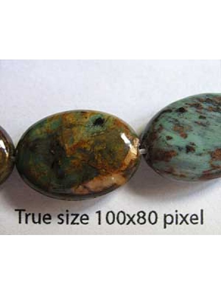 Green Opal Oval 13x18mm 40cm ~22 beads