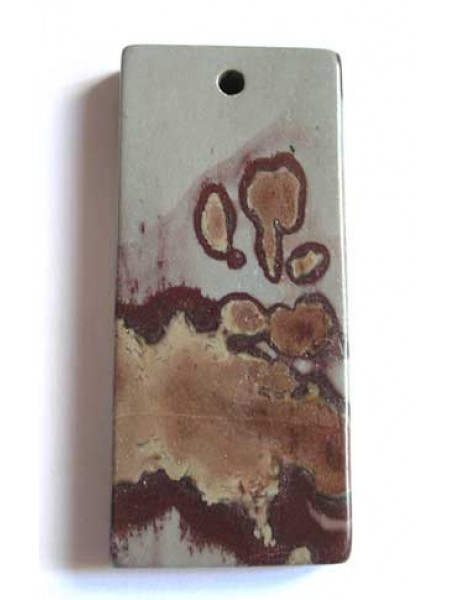 Chohua Jasper Pendant Rectangle 22x50mm