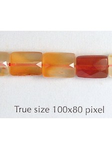 Faceted Rect 7x9mm Carnelian 16in