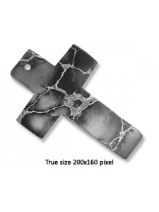 Cross Pendant Black Emp Jasper 40x60mm