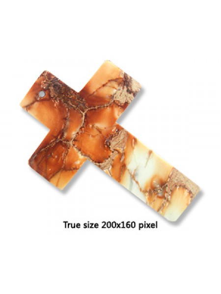 Cross 60x40mm Empirical Jasper White/red