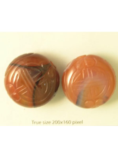 Carnelian Carved Bead 30mm