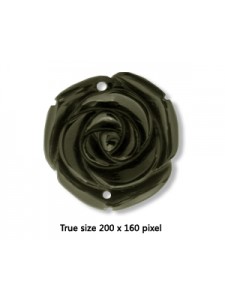 Black Onyx Flower 40mm 2 holes Pendant