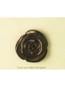 Black Onyx Carved Rose 35mm