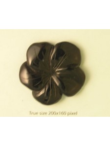 Black Onyx Carved Flower 40mm