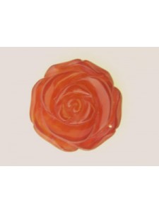 Flower Pendant Rose 40mm Carnelian