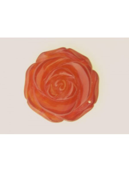 Flower Pendant Rose 40mm Carnelian