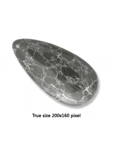 Tear Drop Pend. Black Emp Jasper 30x60mm