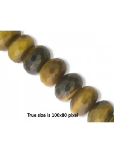 Tigereye Brown 10mm Faceted Rondel16inch