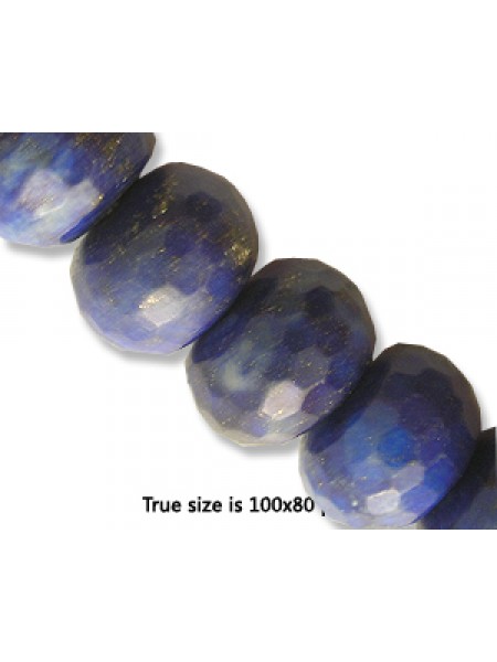 Lapis Faceted Rondel 14mm 16inch