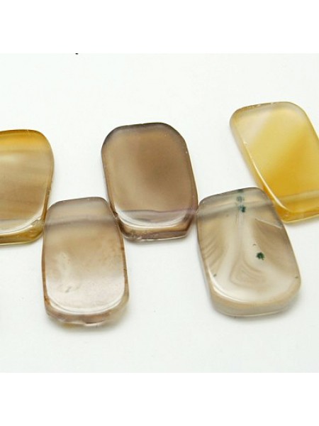 Agate Rectangle 28x18x5mm Lt Khaki