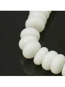Glass Bead Abacus 8x3mmH:1mm White 10.5