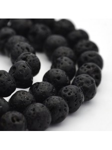 Lava Bead 6mm Round H:1mm ~66 beads