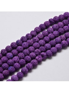 Lava Dyed Purple 6mm Round ~63pcs