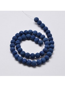 Lava Bead Round 8mm Royal Blue ~50 beads