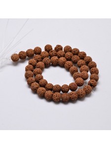 Lava Bead Round 8mm Sienna ~50 beads
