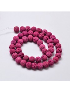 Lava Bead Round 8mm Violet Red ~50 beads
