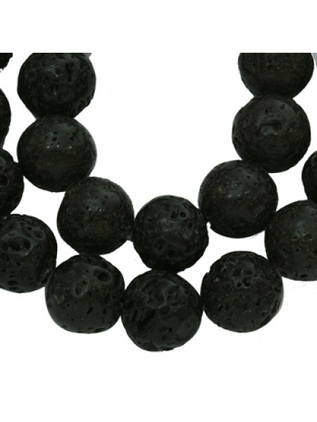 Round Bead 10mm Lava ~40pcs strand