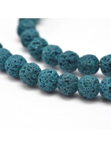 Lava Bead Round 10mm Sea Green ~40 beads