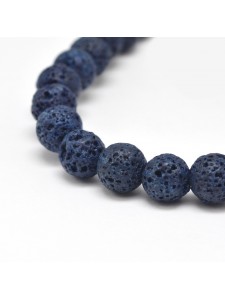 Lava Bead 10mm Midnight Blue ~41 pcs
