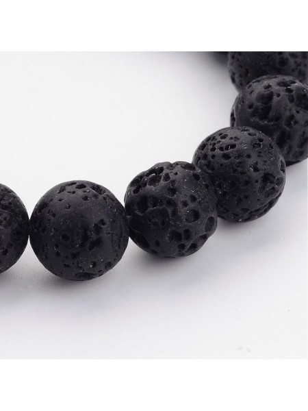 Round Bead 12mm Lava ~30pcs strand