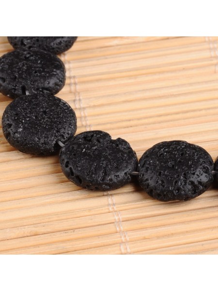 Lava Bead Flat Disc 18x6mm 15inch ~22pcs