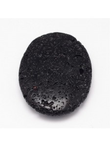 Lava Bead Oval ~50x70x11mm Black