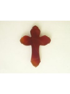 Ornate Cross 50x40mm Carnelian