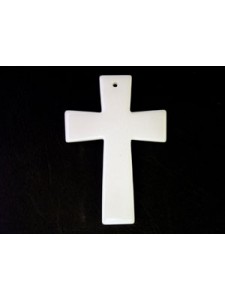 Ornate Cross 60x40mm White Agate