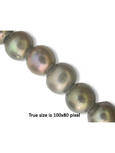 Freshwater Pearl 10mm (2mm H) Grey 16in