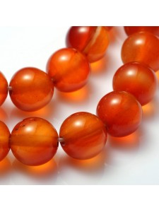 Carnelian Dk Orange 8mm round 15inch