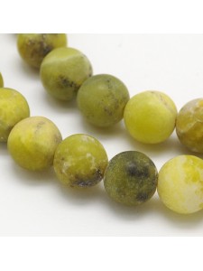 Peridot frosted 8mm round ~49 beads