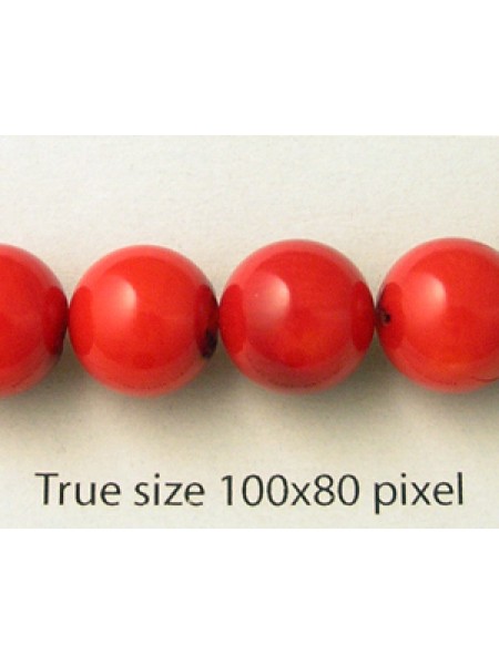 Red Coral (dyed) 10mm Round 16in strand