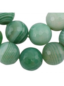 Striped Agate 6mm RD Faceted Dyed green