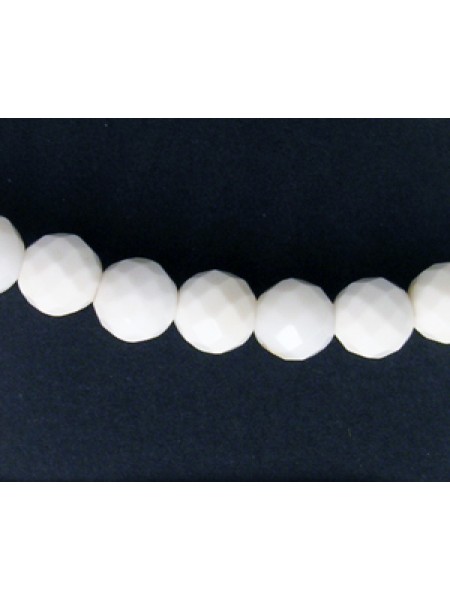 White Agate 6mm Faceted Bead 16in str