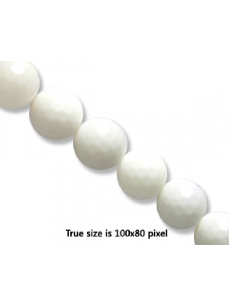 White Agate 8mm Faceted Bead 16in str