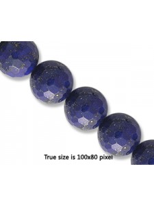 Lapis 10mm Faceted Round Bead 16 inch
