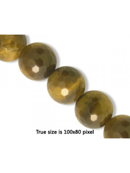 Tigereye Brown 10mm Round Faceted 16inch