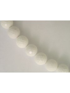White Agate 10mm Faceted Bead 16in str