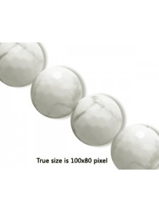 White Howlite 10mm Faceted Round 15in