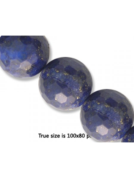 Lapis 14mm Round Faceted Bead 16 inch