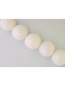 White Agate 14mm Faceted Bead 16in str